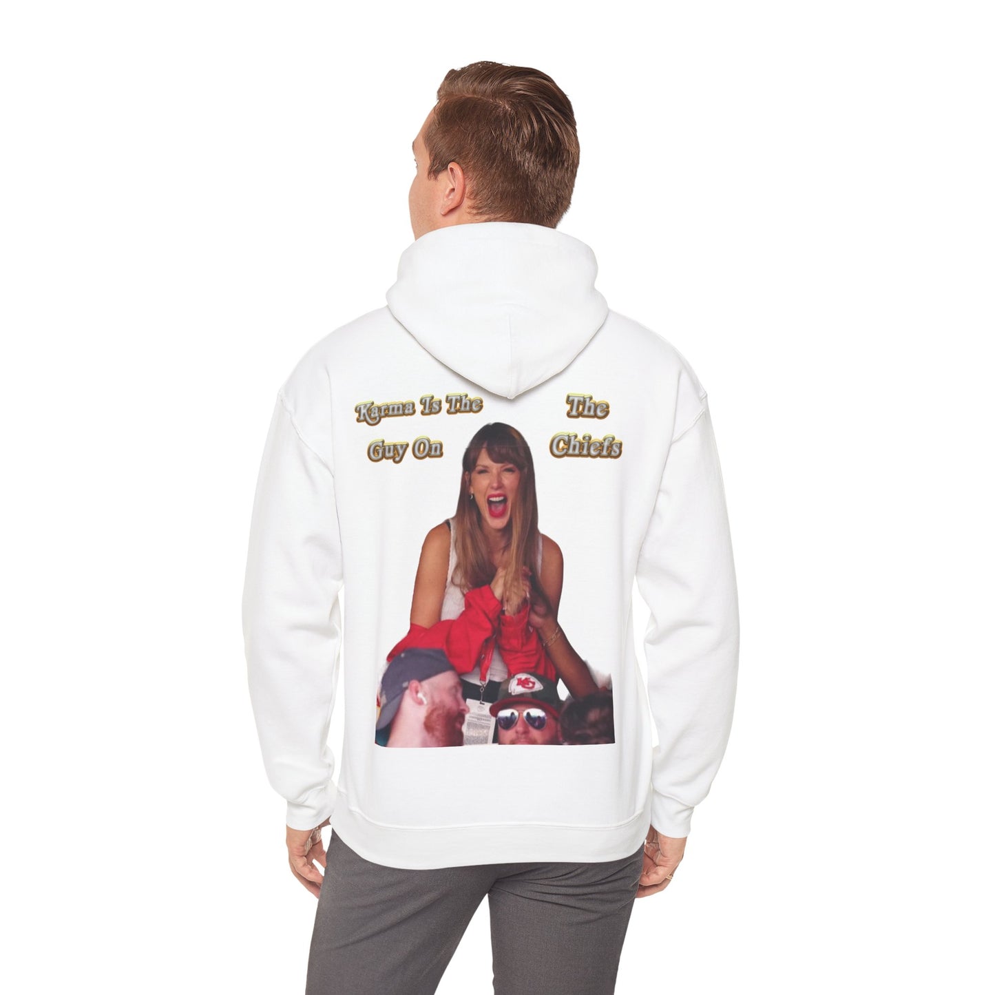 KARMA IS THE GUY ON THE CHIEFS - ERAS TOUR QR CODE HOODIE
