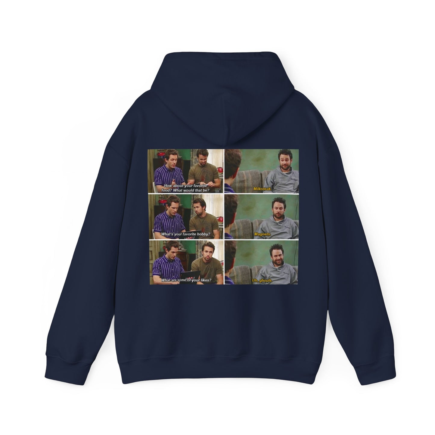 ALWAYS SUNNY - CHARLIE ONLINE DATING PROFILE QR CODE HOODIE