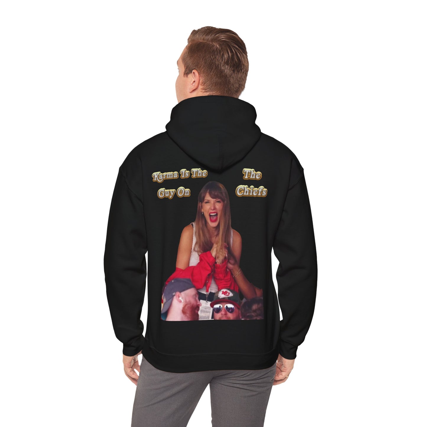 KARMA IS THE GUY ON THE CHIEFS - ERAS TOUR QR CODE HOODIE